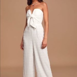 LULUS Perfect Weekend White Strapless Jumpsuit